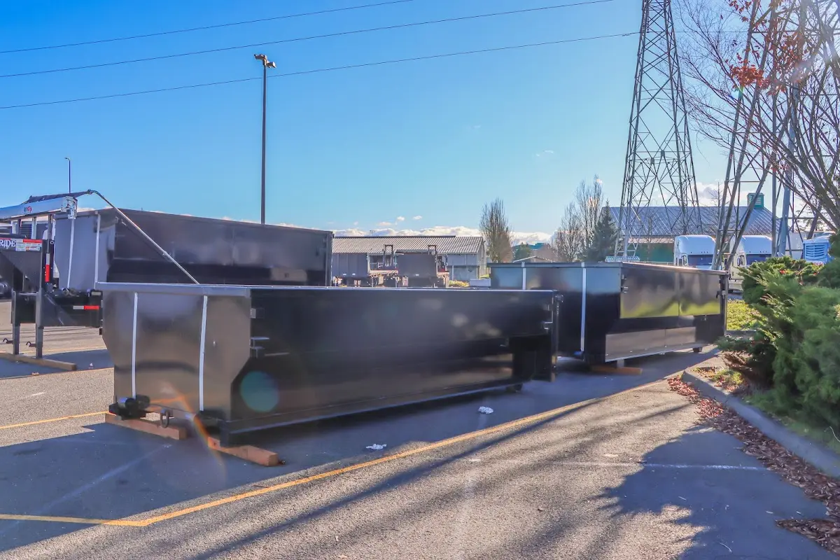 Roll-off dumpster ready for waste disposal at job site for Roll Off Dumpster Rental in Canfield